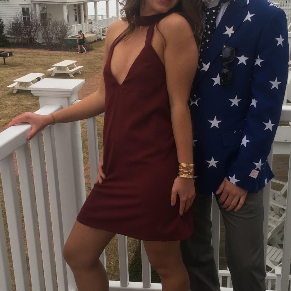 Burgundy Shift Dress